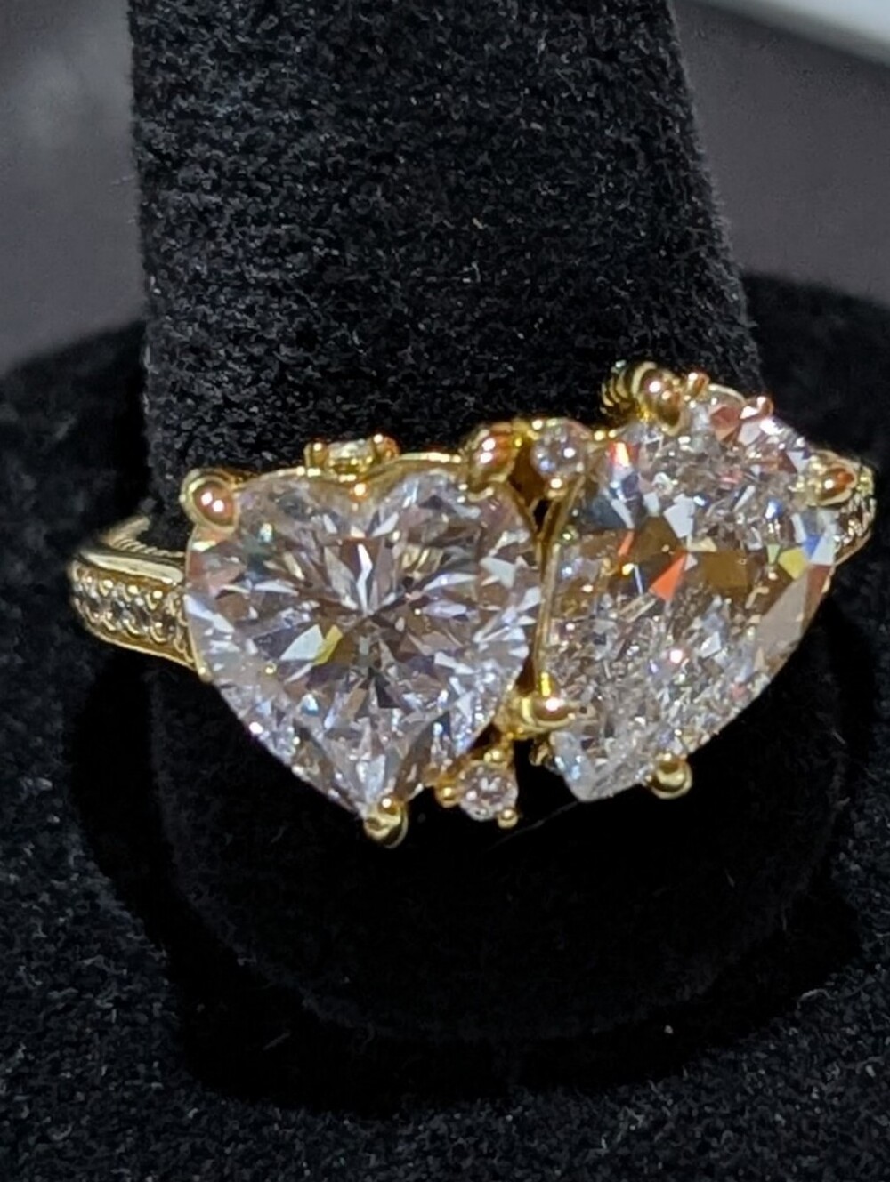 Judith Ripka Toi Et Moi Gold Clad CZ Ring